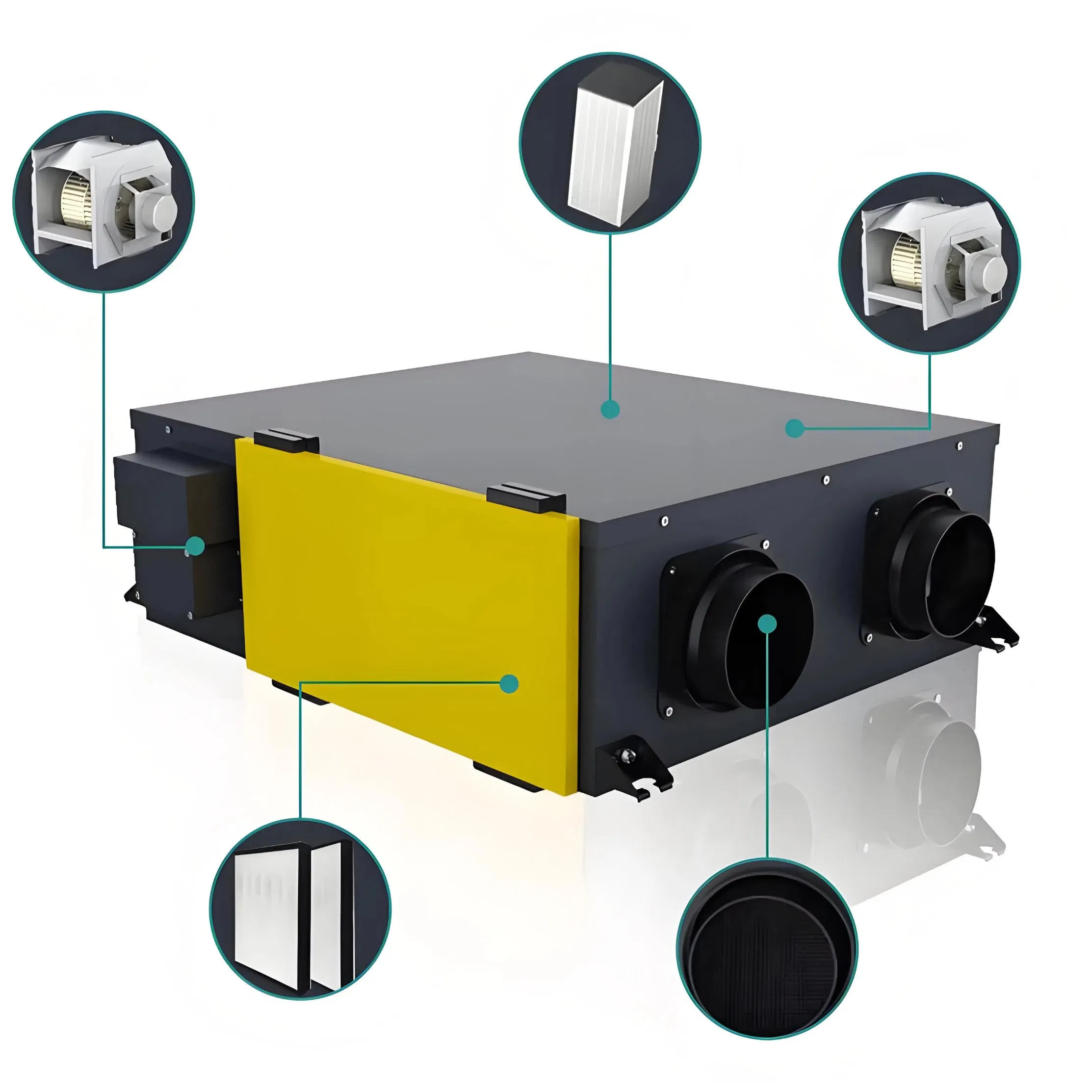 Erv Mvhr Mechanical Ventilation System with Enthalpy Exchange Core for Indoor Air Quality Improvement and Energy Conservation