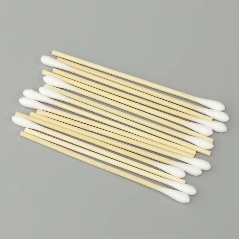 95mm Disposable Bamboo Cotton Swabs with Strong Bamboo Sticks Biodegradable Cotton Tip Applicators for Cleaning Makeup Pets Care