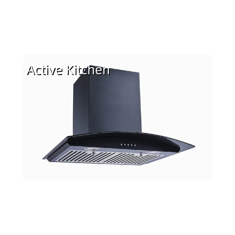 Energy Efficient Curved Glass Hood Kitchen Range Hood with Ductless Technology