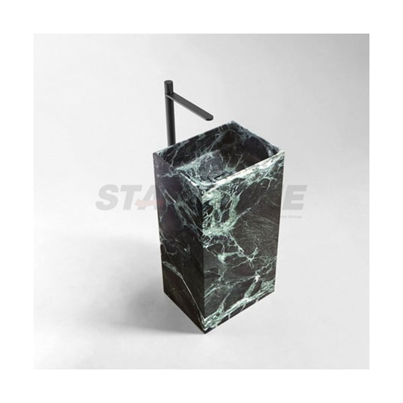 Starstone Madern Style Bathroom Decoration Natural Stone Green Red White Marble Pedestal Sink
