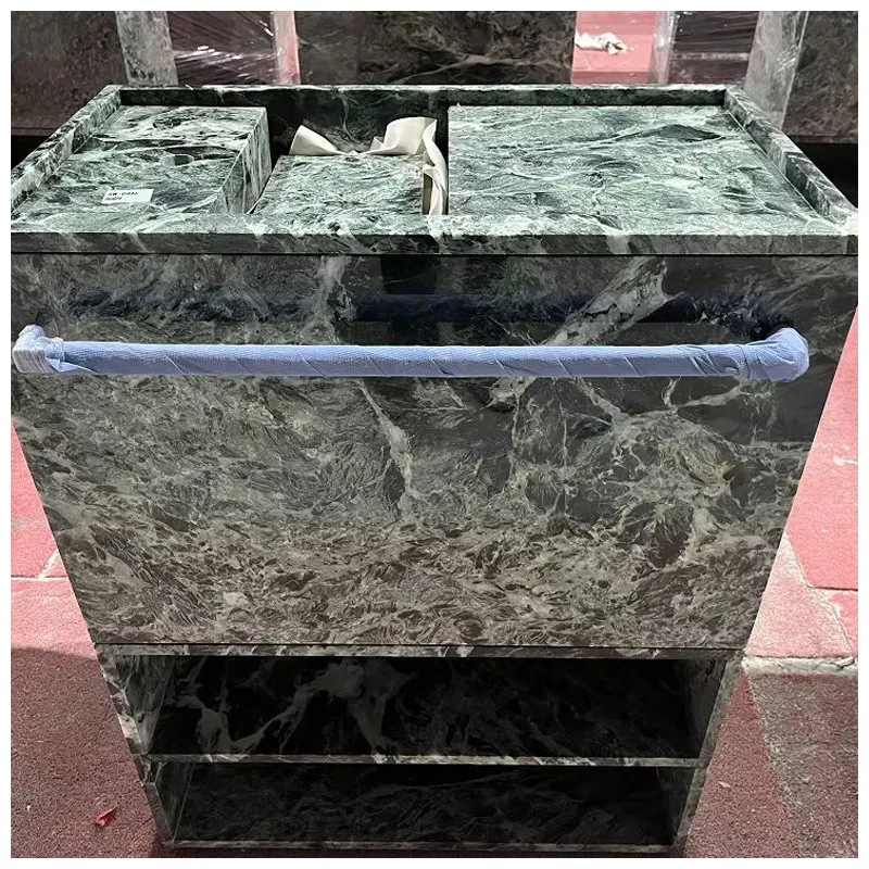 Verde Alpi Dark Green Pedestal Bathroom Vanity Sinks