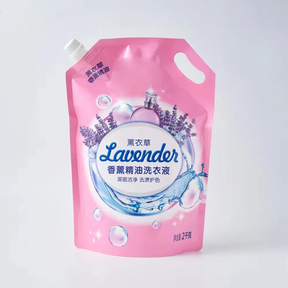 Custom Printed 2L 3L 4L Shower Gel Shampoo Dishwashing Doypack Soap Liquid Refill Packaging Bag Laundry Detergent Spout Pouch for Craft Paper Material