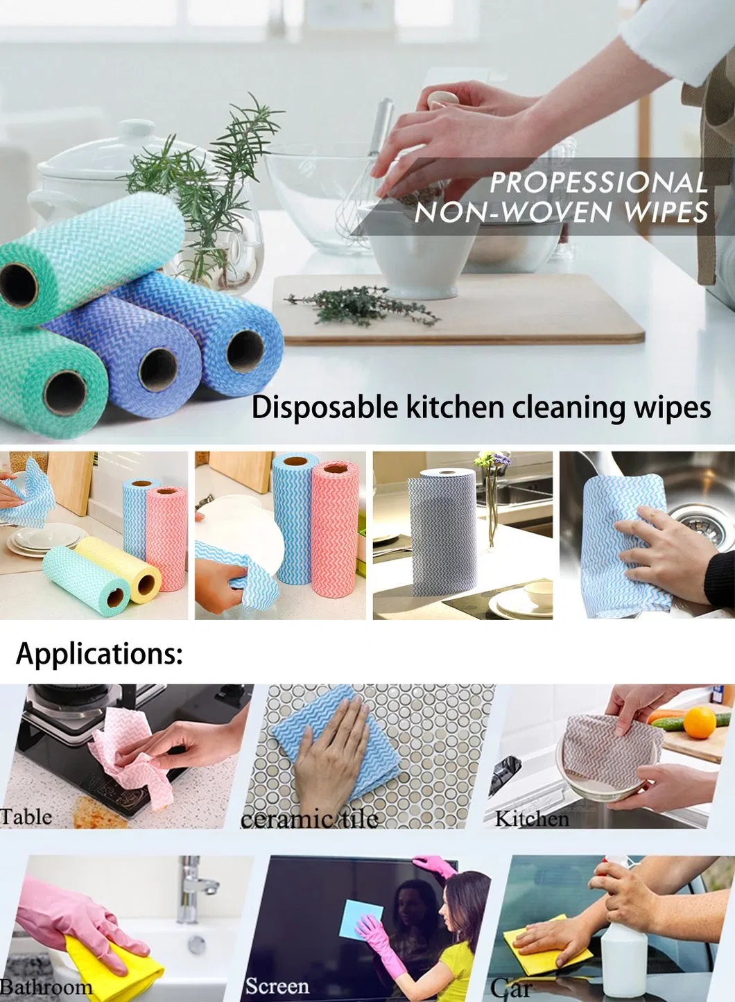 Disposable kitchen wipes