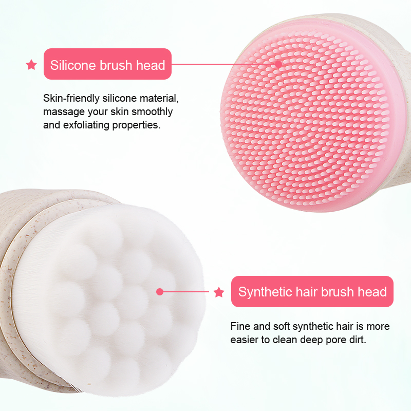 Eco Friendly Biodegradable Korean Facial Cleansing Brush Silicone Massage Brushes for Deep Cleaning