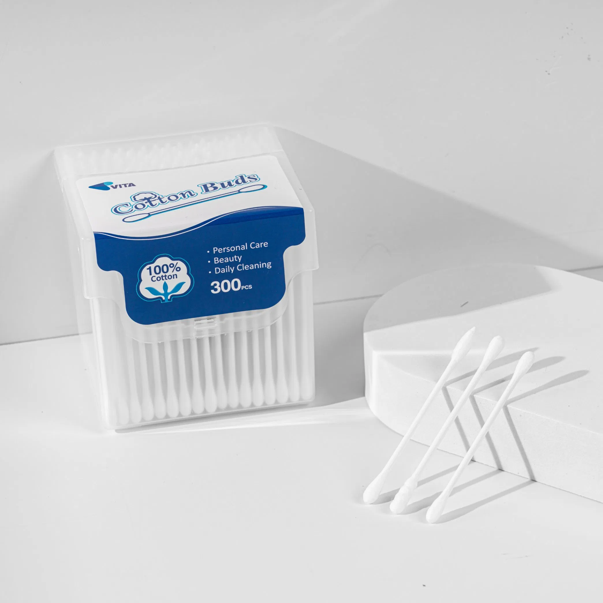 300 PCS Biodegradable Cotton Buds for Gentle Cleaning and Care
