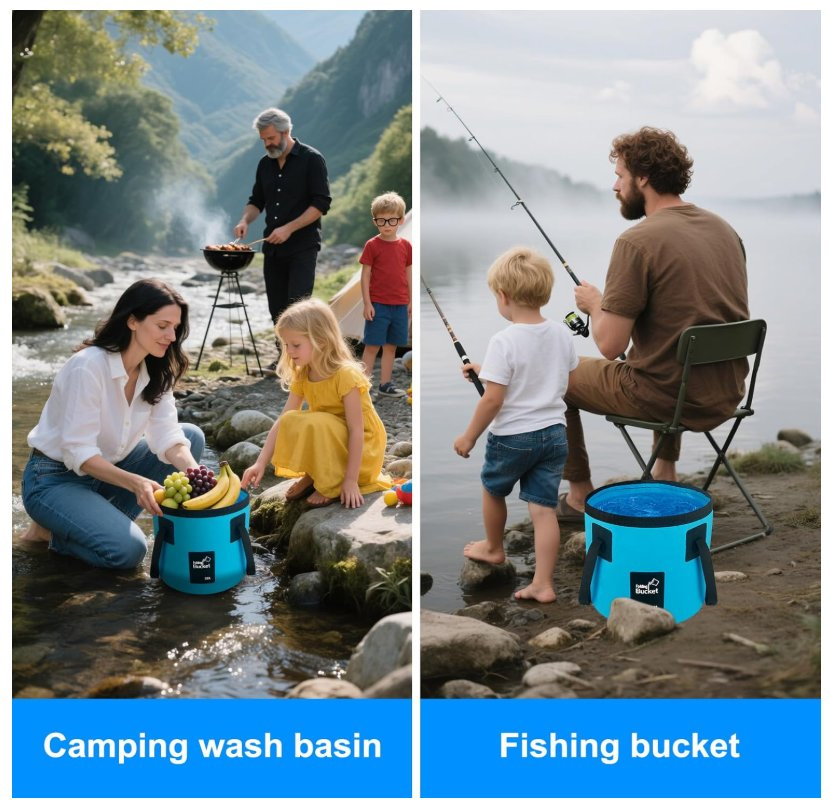 5 Gallon Car Wash Bucket Foldable Water Storage Container Collapsible Bucket