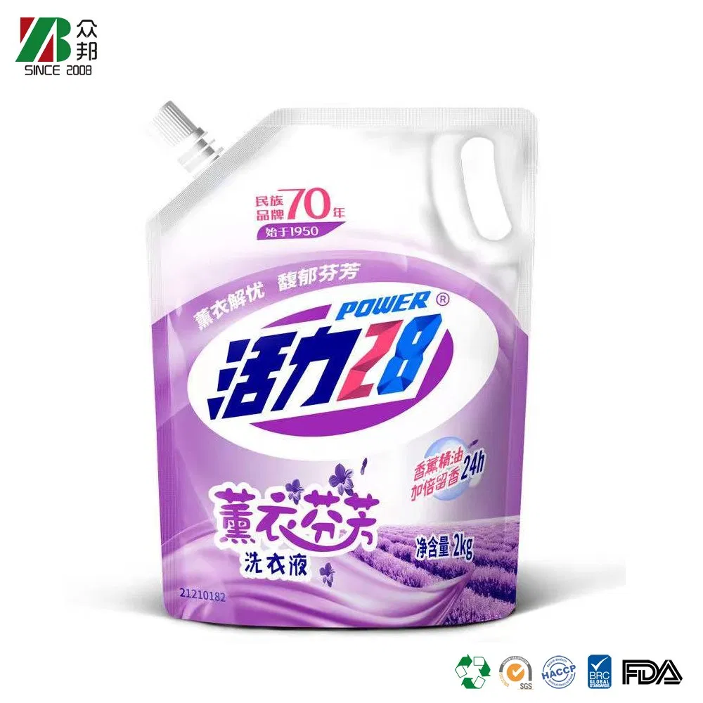 High Quality Custom Printed Hand Sanitizer Detergent Plastic Stand up Spout Bag