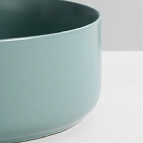 CE Cupc European Sanitary Round Ceramic Glazed Hand Wash Basin Bathroom Vanity Sink in Matte Green