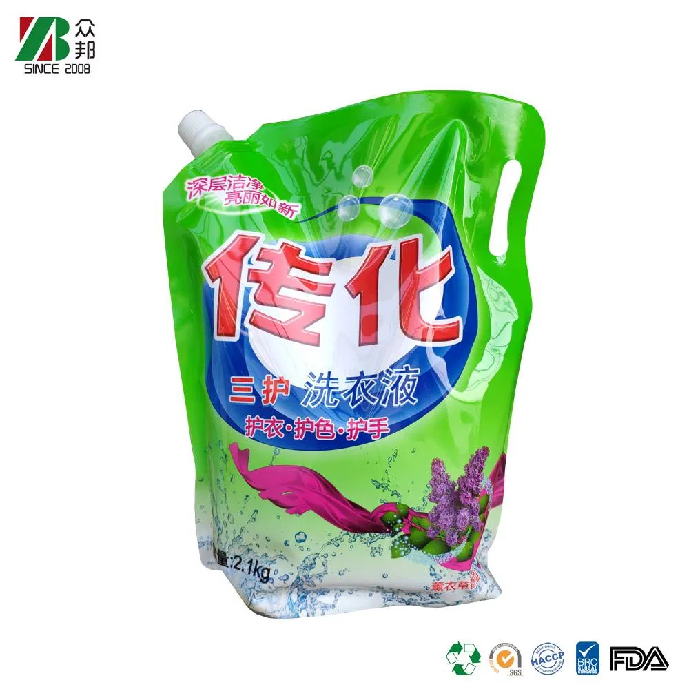 Stand-Up Spouted Laundry Detergent Bags Made in China 500ml-5L Thickened Leak-Proof Wholesale Daily Chemical Liquid Packaging