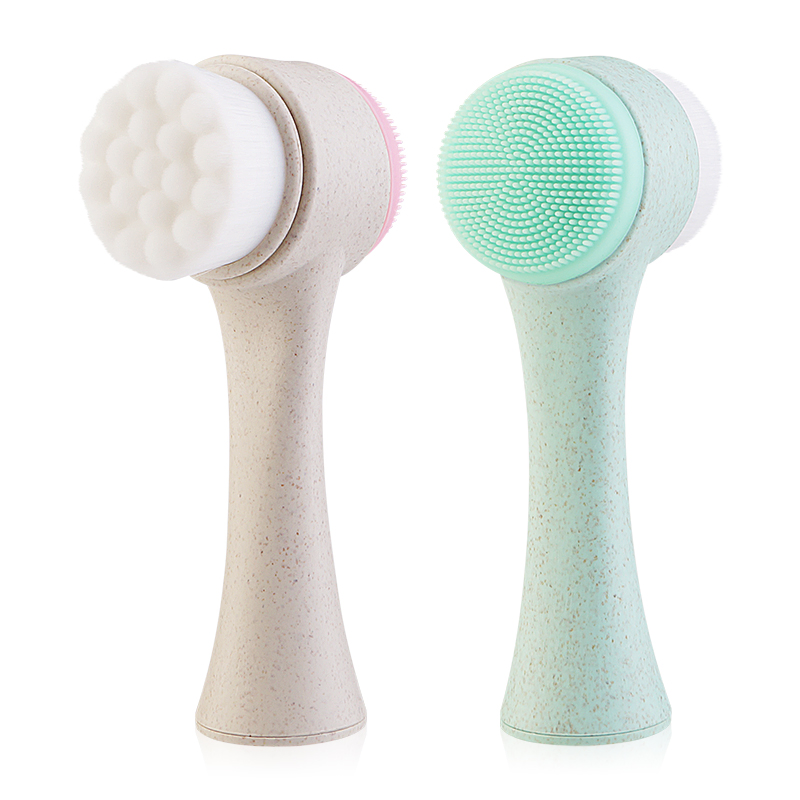 Eco Friendly Biodegradable Korean Facial Cleansing Brush Silicone Massage Brushes for Deep Cleaning