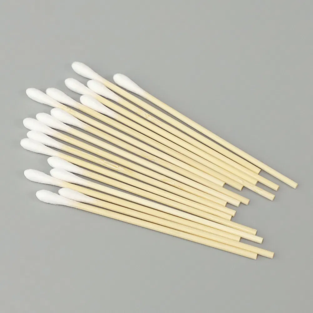 95mm Disposable Bamboo Cotton Swabs with Strong Bamboo Sticks Biodegradable Cotton Tip Applicators for Cleaning Makeup Pets Care