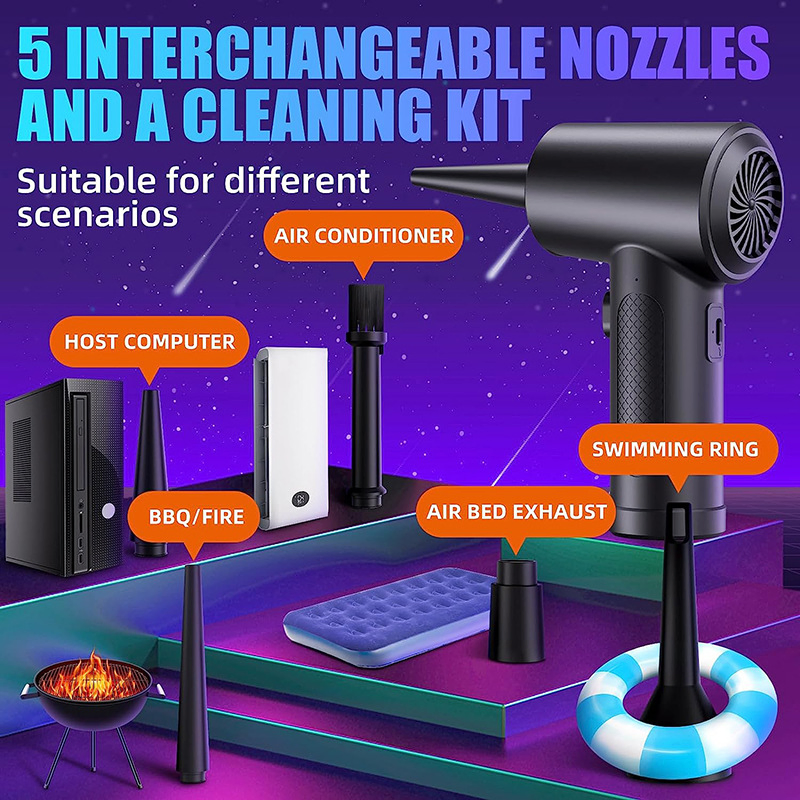 Cross Border Violent Turbofan Portable Dust Blower Multifunctional Car Vacuum Cleaner Wireless Electric Violent Fan