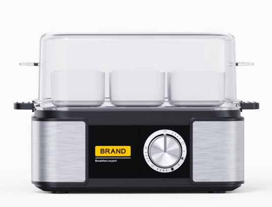 Electronic Egg Boiler (6-Egg) : Timer, Anti-Dry, Precise Doneness, Multy-Function Steamer