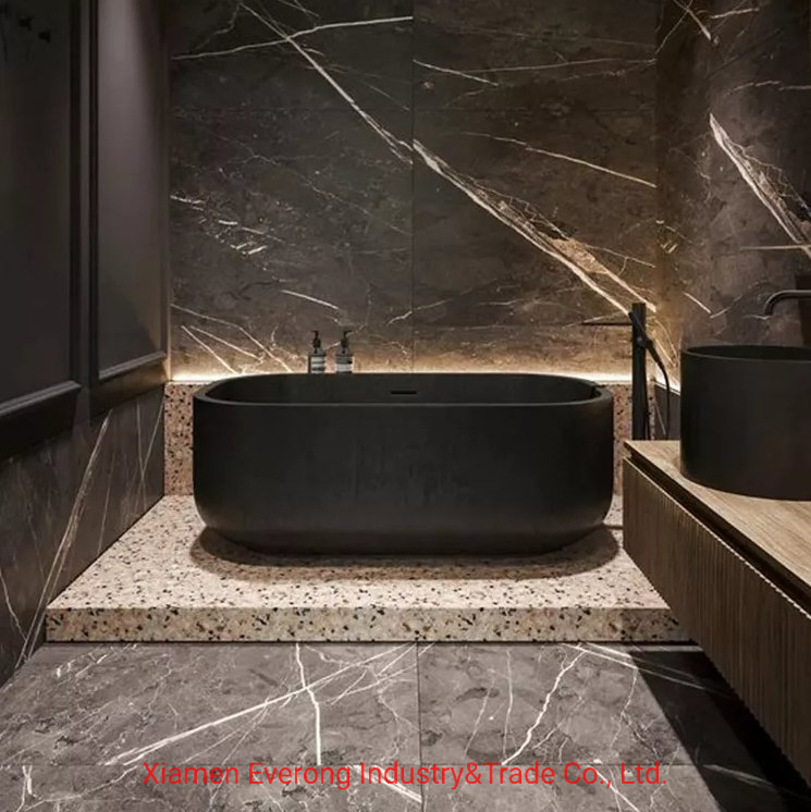 Natural White Black Grey Beige Green Onyx/Granite/Marble Stone Freestanding Bathtub for Bathroom Bath Tub