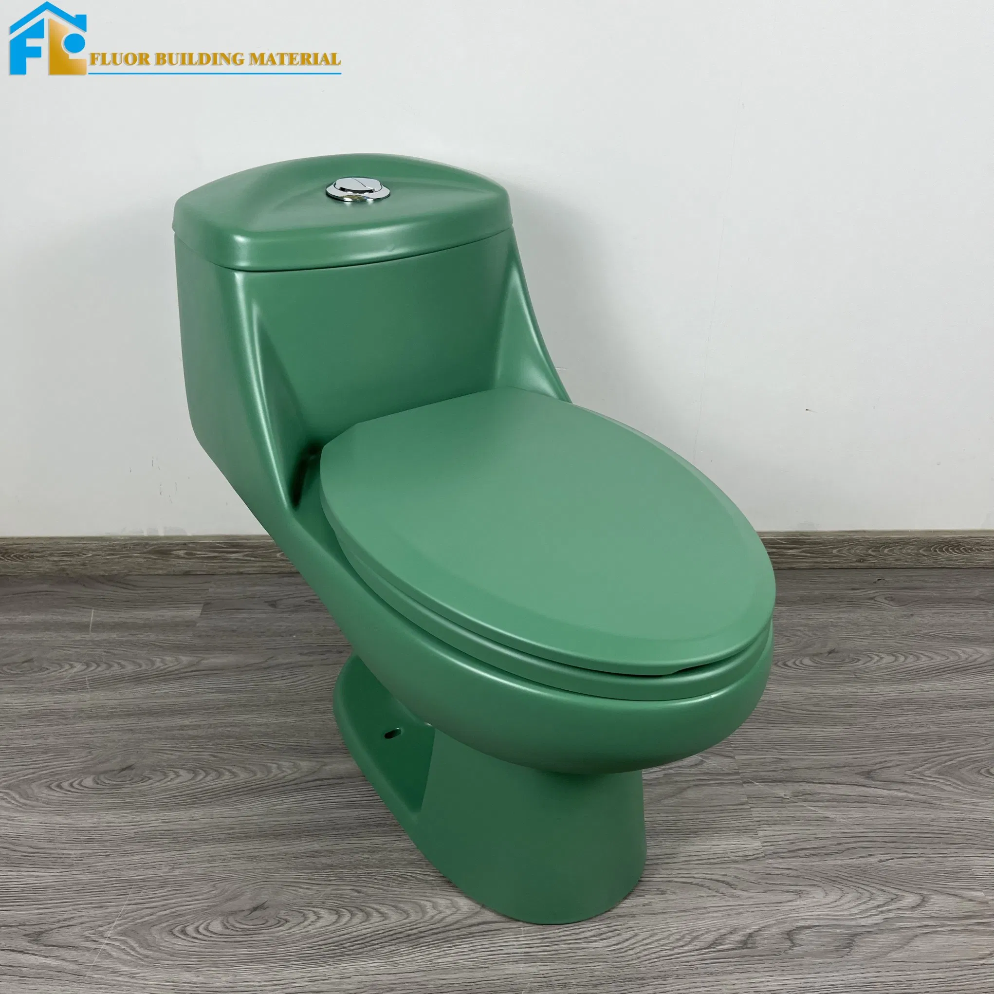 Fluor Hot Sale Matte Green Modern Stylish Ceramic Siphonic Toilet for Elegant Bathrooms