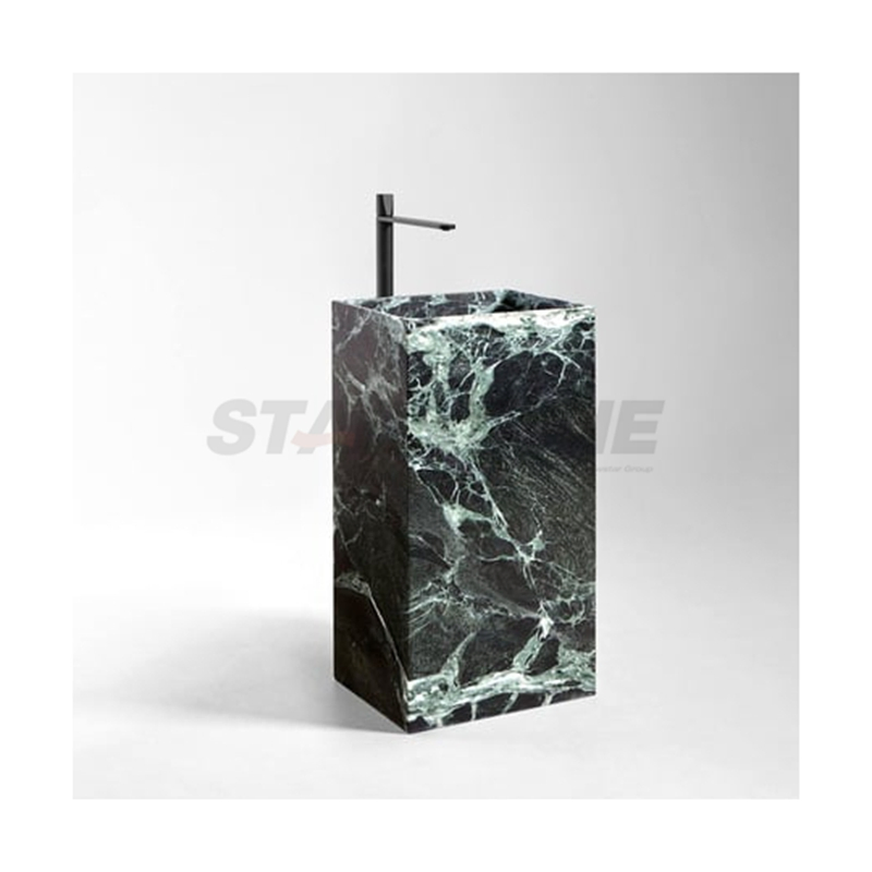 Starstone Madern Style Bathroom Decoration Natural Stone Green Red White Marble Pedestal Sink