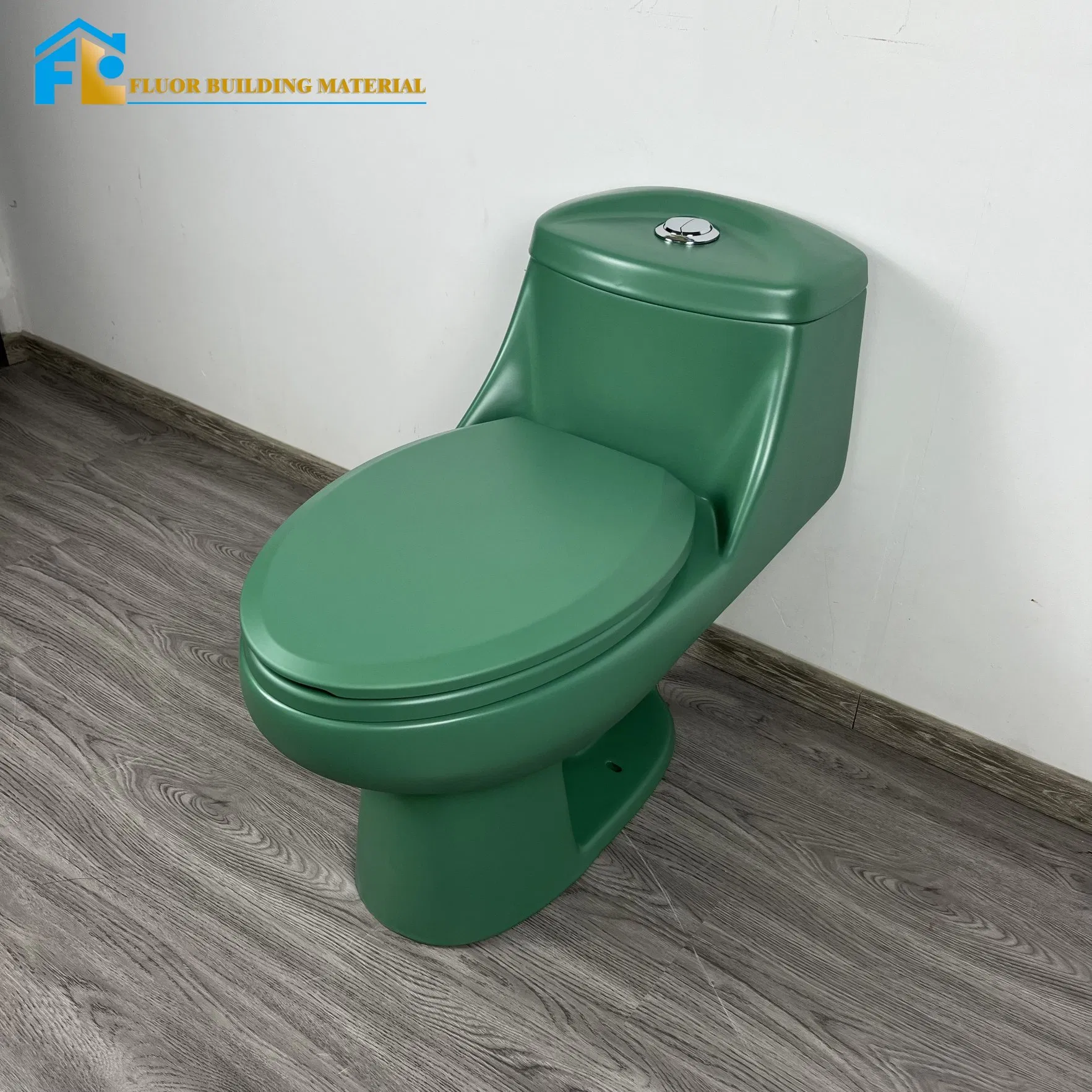 Fluor Hot Sale Matte Green Modern Stylish Ceramic Siphonic Toilet for Elegant Bathrooms