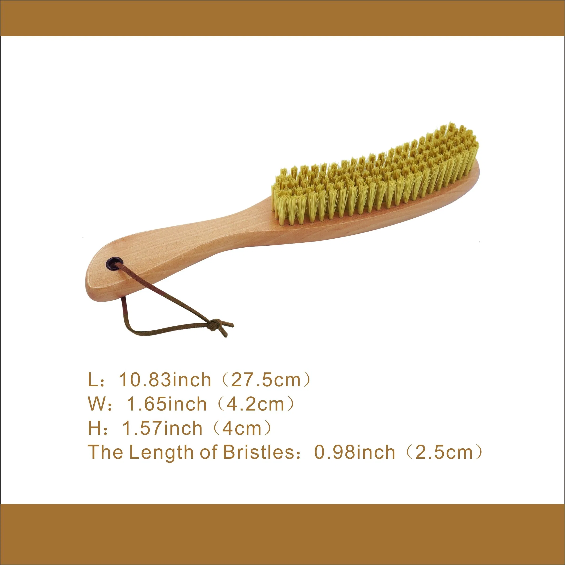 Custom Logo Natural Boar Bristle Wooden Hat and Clothing Cleaning Brush