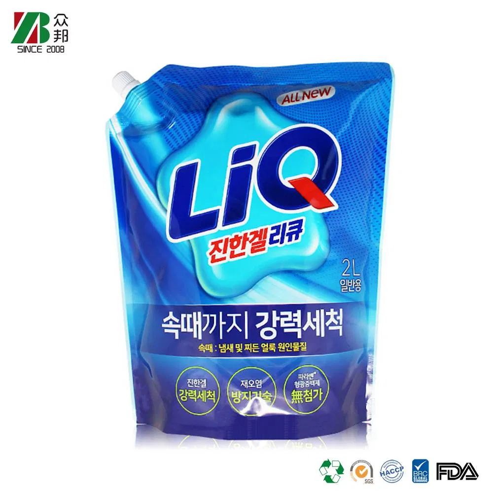 Stand-Up Spouted Laundry Detergent Bags Made in China 500ml-5L Thickened Leak-Proof Wholesale Daily Chemical Liquid Packaging