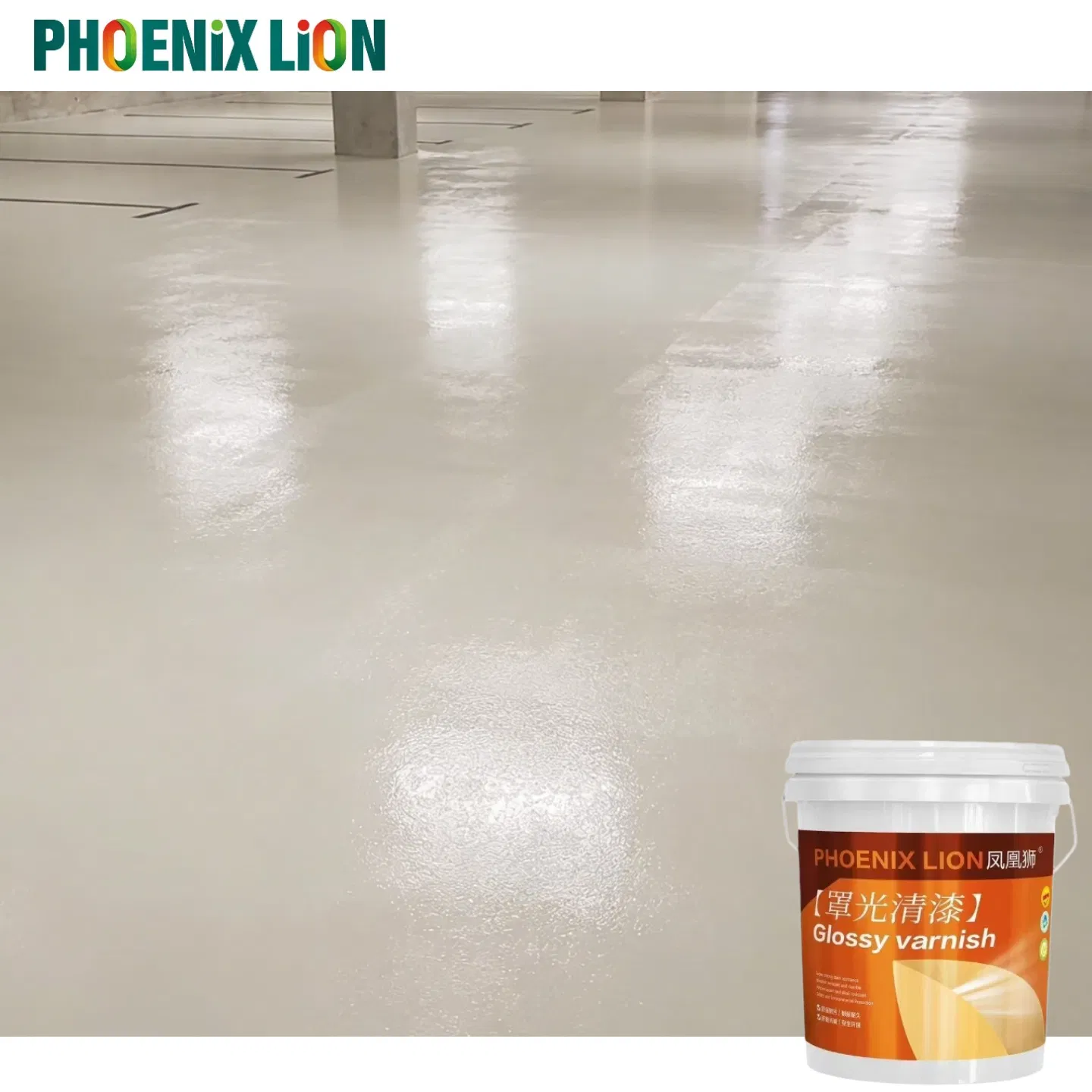 Phoenix Lion Water-Based Glossy Varnish 15kg - Exceptional Gloss Finish