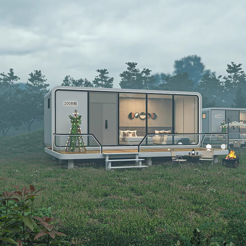 Outdoor Modern Prefab Tiny House Mobile Office Pod Apple Cabin Container Home