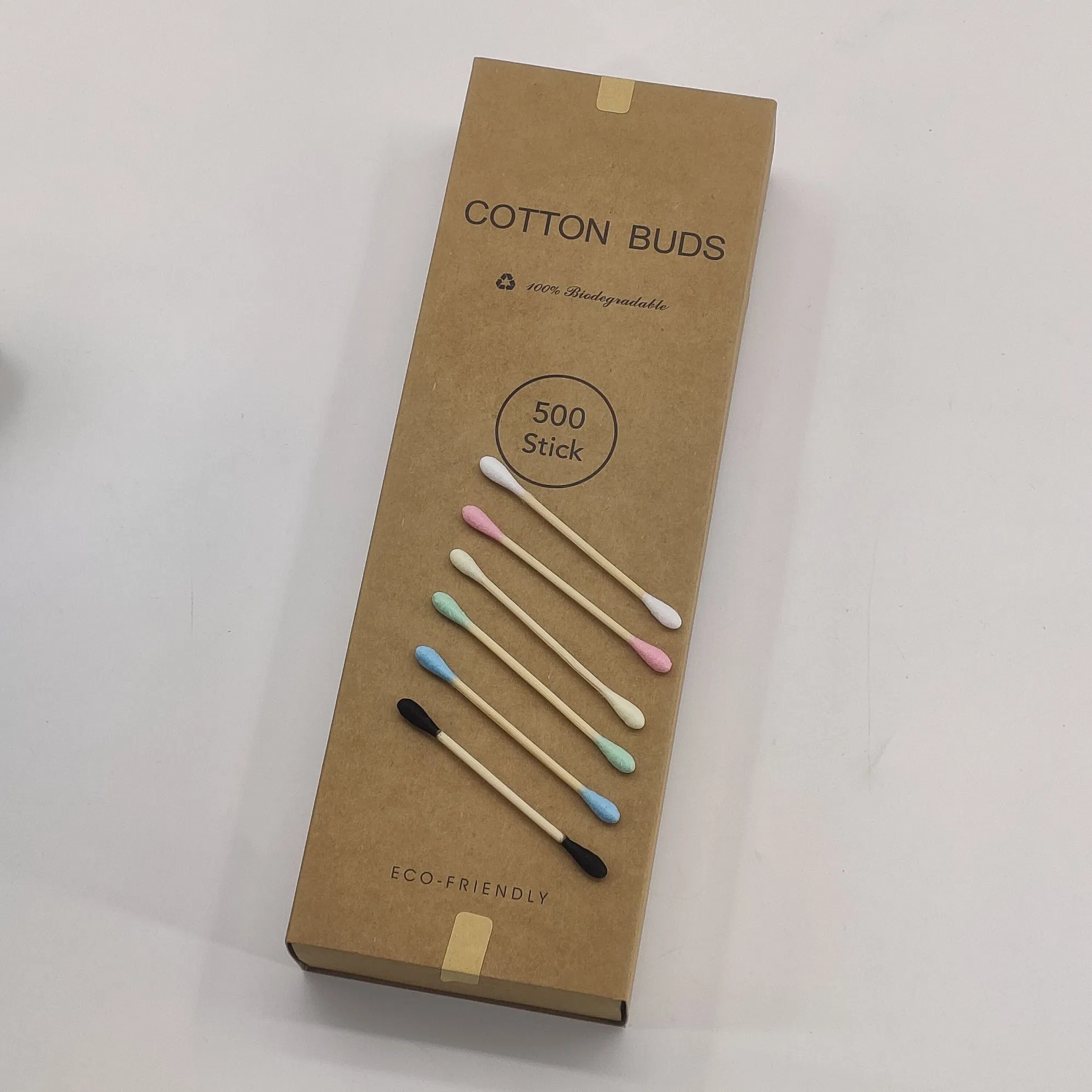 Bamboo Cotton Swabs with Eco-Friendly Packaging Biodegradable Ear-Cleaning and Makeup