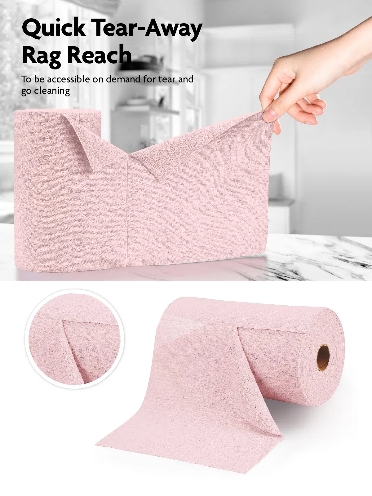 Reusable Paper Towels 75pack Tear Away Microfiber Cleaning Cloths for Car and Home