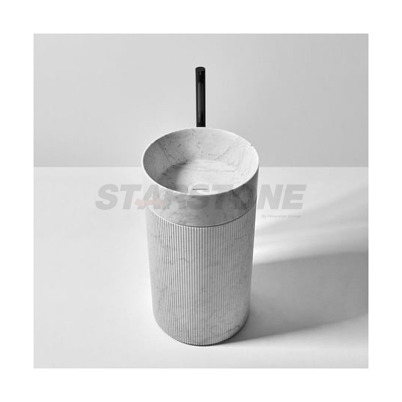 Starstone Madern Style Bathroom Decoration Natural Stone Green Red White Marble Pedestal Sink