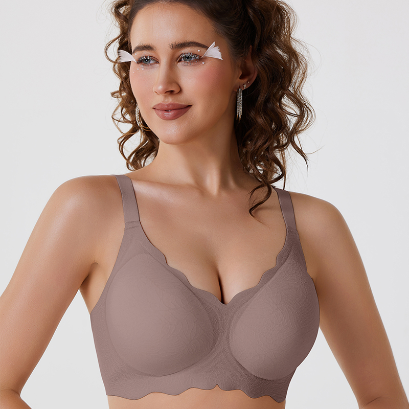 Sutiã esportivo sem costura, confortável, com suporte total, acolchoado e sexy, popular na Amazon, ODM/OEM, com logotipo personalizado para mulheres e senhoras