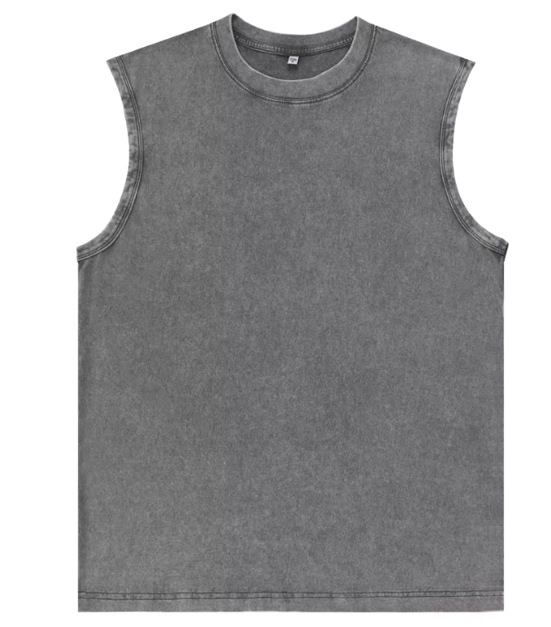 Wholesale Vintage Washed Blank Tank Top Men Oversized Streetwear Sleeveless T-Shirt Cotton Gym Tee Loose Fit Summer Casual Vest