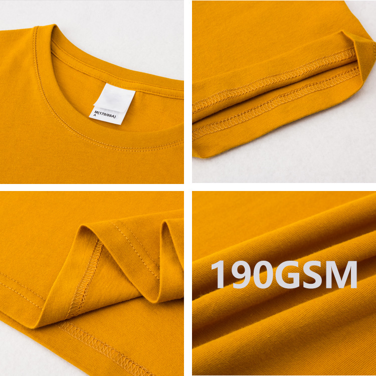 Atacado de Alta Qualidade Verão 100% Algodão 190 GSM Camiseta Masculina Lisa Personalizada Impressão Camiseta Unissex Camisetas Algodão Camiseta Oversized Roupa