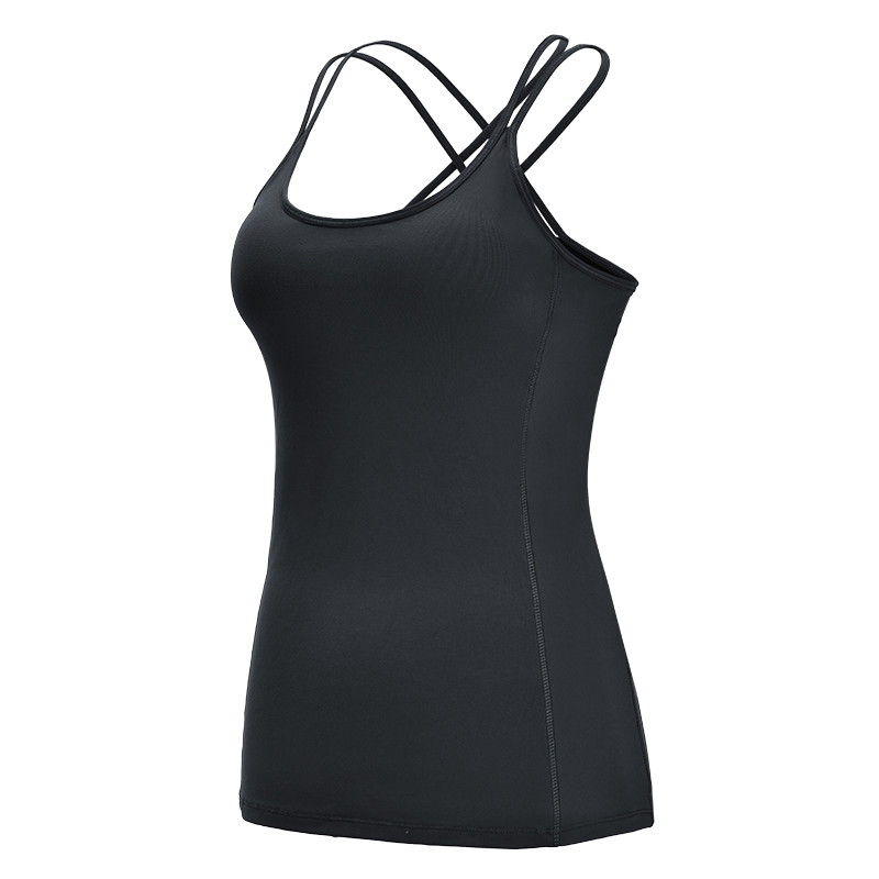 Top de treino fitness com alças ajustáveis acolchoadas para yoga, ginásio e corrida