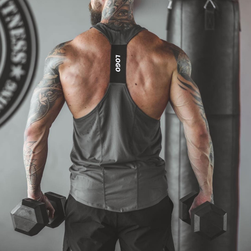 Camisetas sem mangas de secagem rápida para homens, tops de tanque stringer para musculação, vestuário de academia personalizado com logotipo, camisetas de corrida