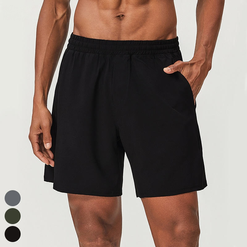 Roupas esportivas masculinas por atacado, casuais, em poliéster, respiráveis, calções de treino em poliéster, calções de corrida de secagem rápida, calções de ginástica e fitness
