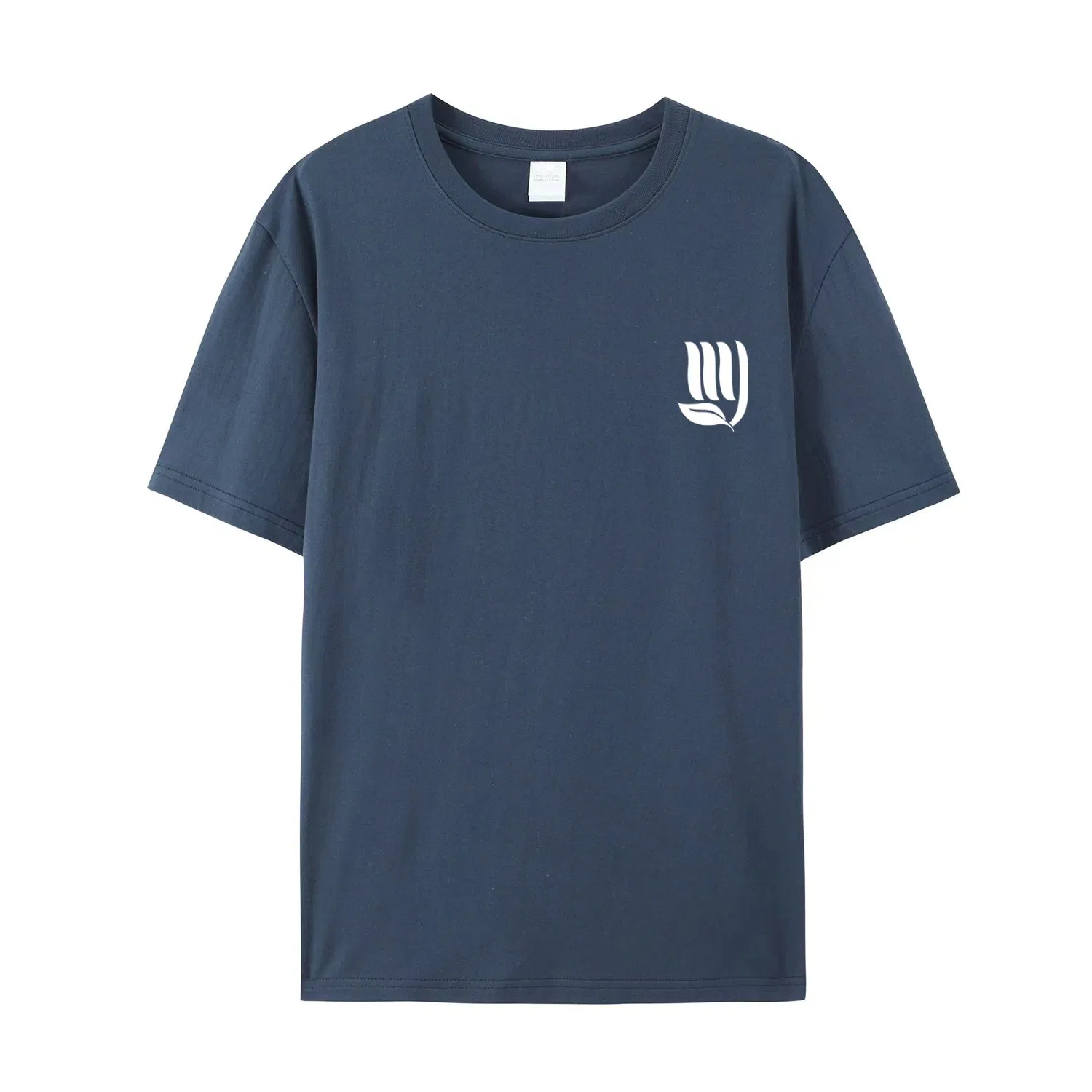 Camiseta masculina bordada personalizada, fonte fábrica da China, variedade de cores, tamanhos de camiseta