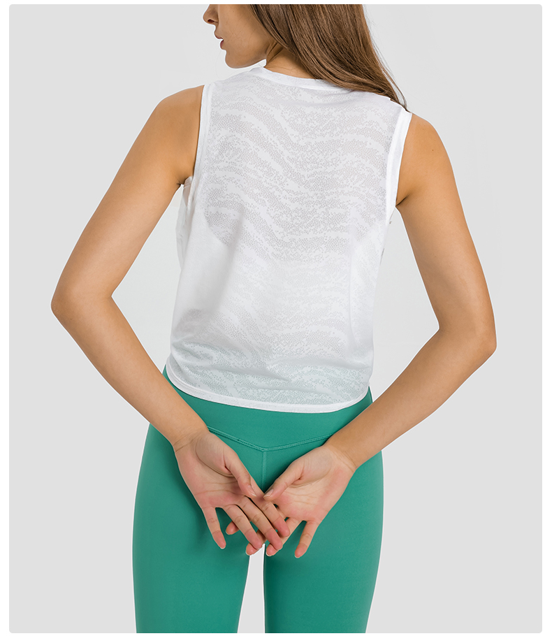 Top de treino feminino com design novo, alça frontal, tecido jacquard respirável e atacado