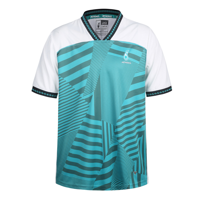 Camiseta masculina personalizada de poliéster reciclado RPET unissex, impressão total por sublimação, seca rápida, macia e adequada para o trabalho esportivo no verão