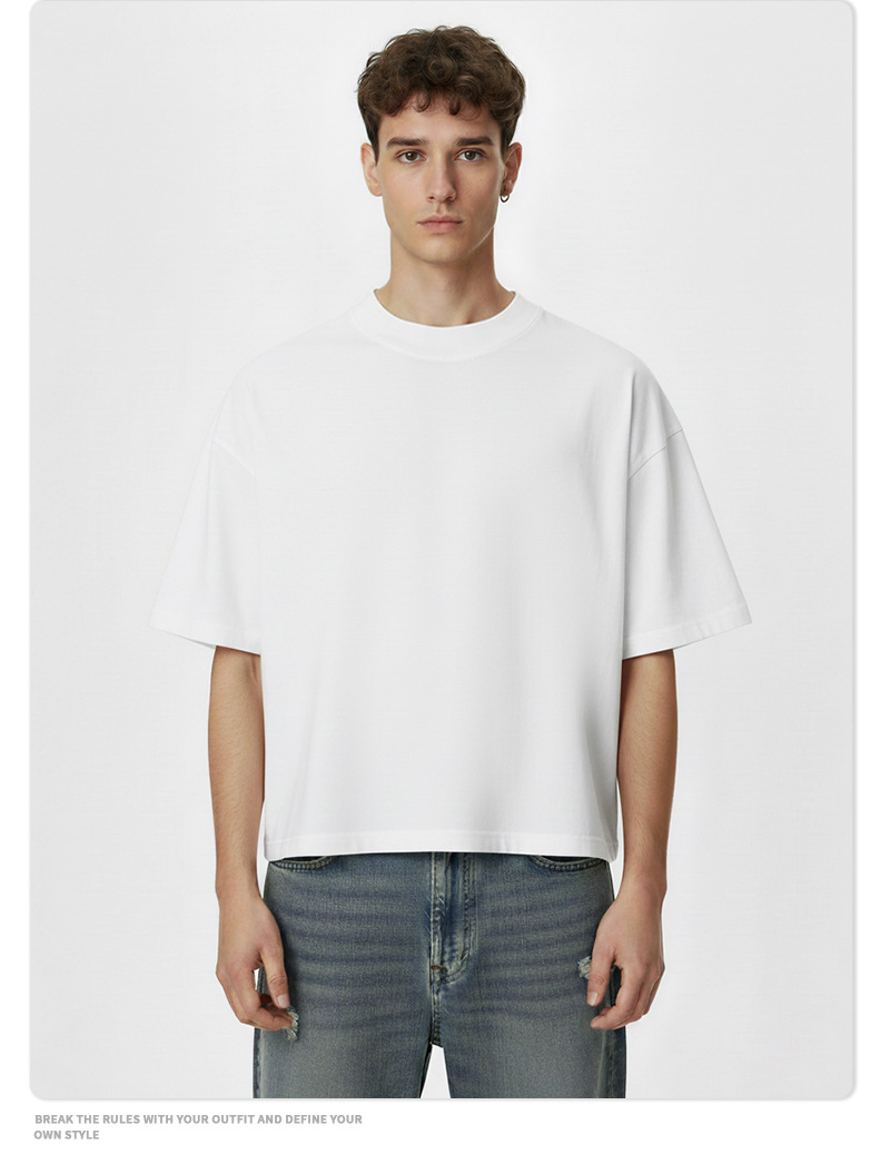 Camiseta esportiva básica de algodão de manga curta, corte boxy, alta qualidade, personalizada, para uso diário casual