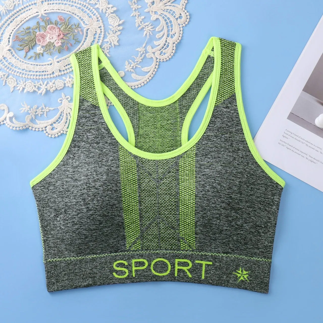 Sutiã feminino à prova de choque e sem restrições, confortável e respirável