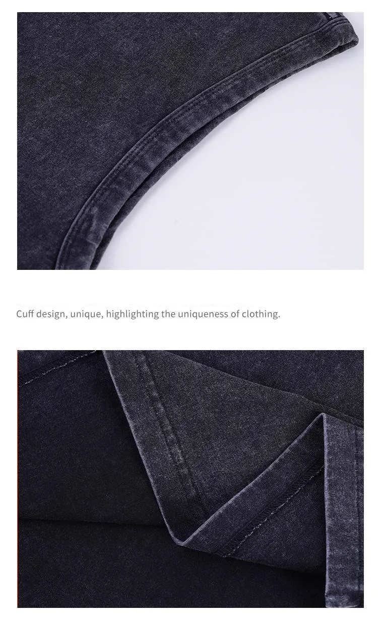 Wholesale Vintage Washed Blank Tank Top Men Oversized Streetwear Sleeveless T-Shirt Cotton Gym Tee Loose Fit Summer Casual Vest