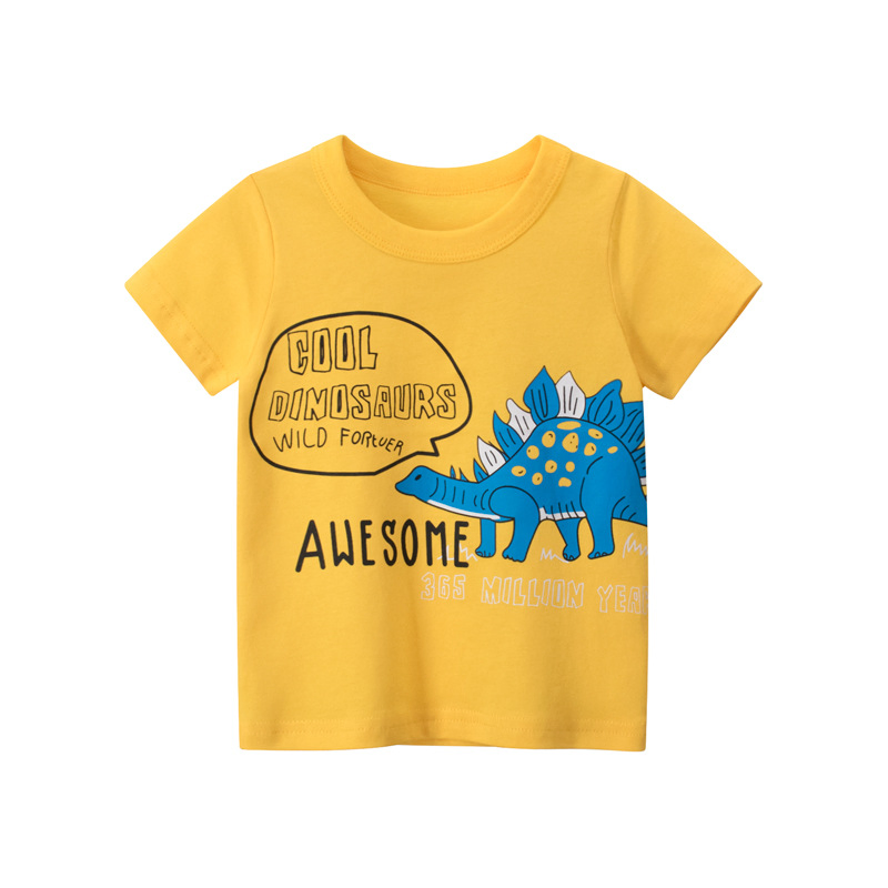 Moda Personalizada por Atacado 1688 Fábrica Camisetas de Manga Curta para Crianças com Estampa de Animais de Desenho Animado para Meninos e Meninas Roupas para Crianças