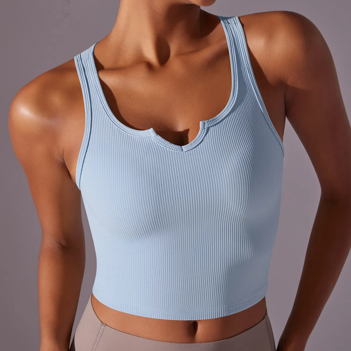 Sutiã esportivo feminino com suporte, sutiã de yoga, tops de lingerie para mulheres, colete de corrida canelado, roupas de ginástica