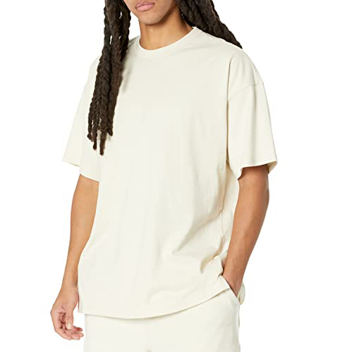 Camiseta básica oversized de algodão pesado, de manga curta, em cores sólidas, para homens, em atacado, camiseta personalizada oversized