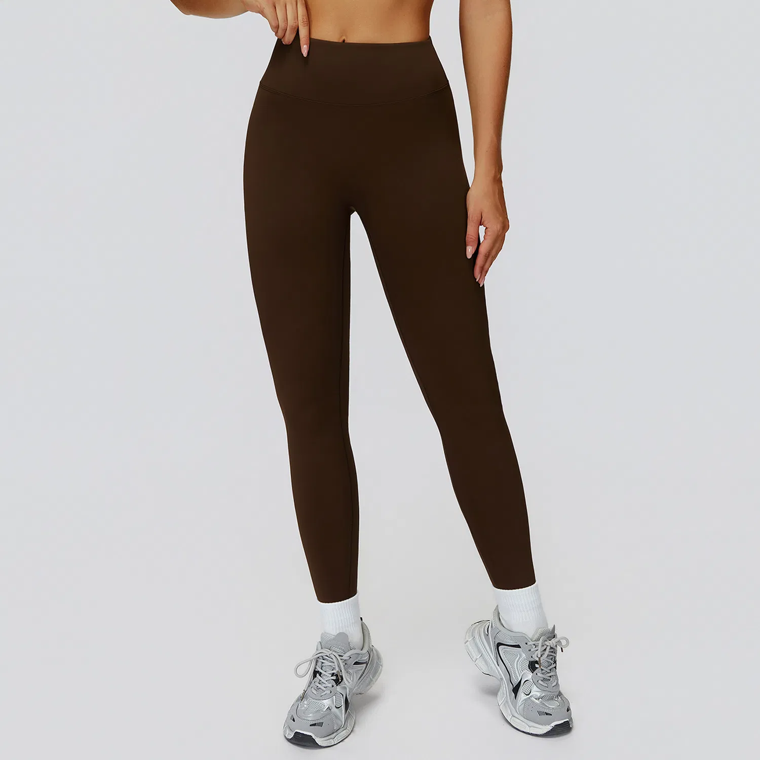 Legging de Yoga de Cintura Alta Forrada de Fleece para Esportes ao Ar Livre, Corrida e Fitness