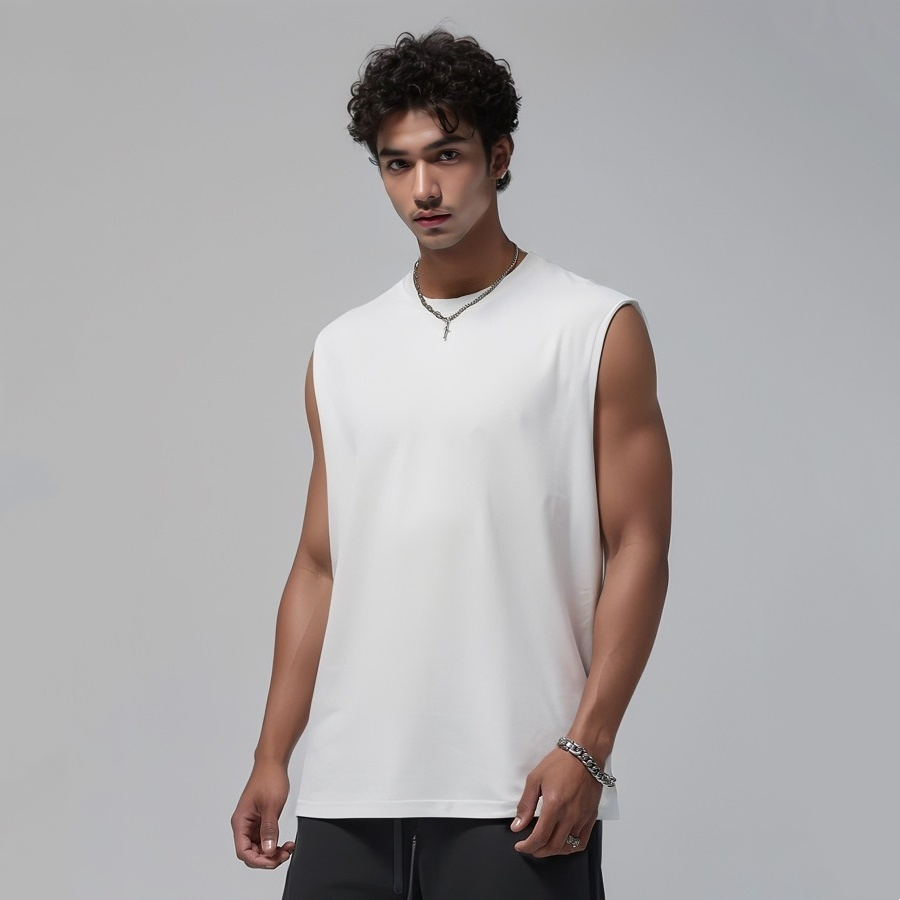 Colete Casual Masculino Roupas de Verão para Academia Regatas Sem Mangas Respirável