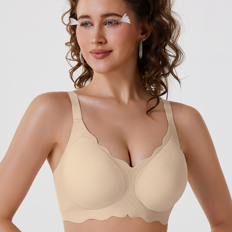 Sutiã esportivo sem costura, confortável, com suporte total, acolchoado e sexy, popular na Amazon, ODM/OEM, com logotipo personalizado para mulheres e senhoras