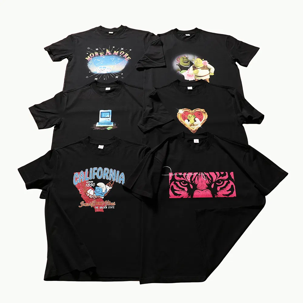 260-Gram Camiseta Estilo Americano em Algodão Puro Estampada Fashion e Moderna Confortável de Usar Atacado e Personalizada