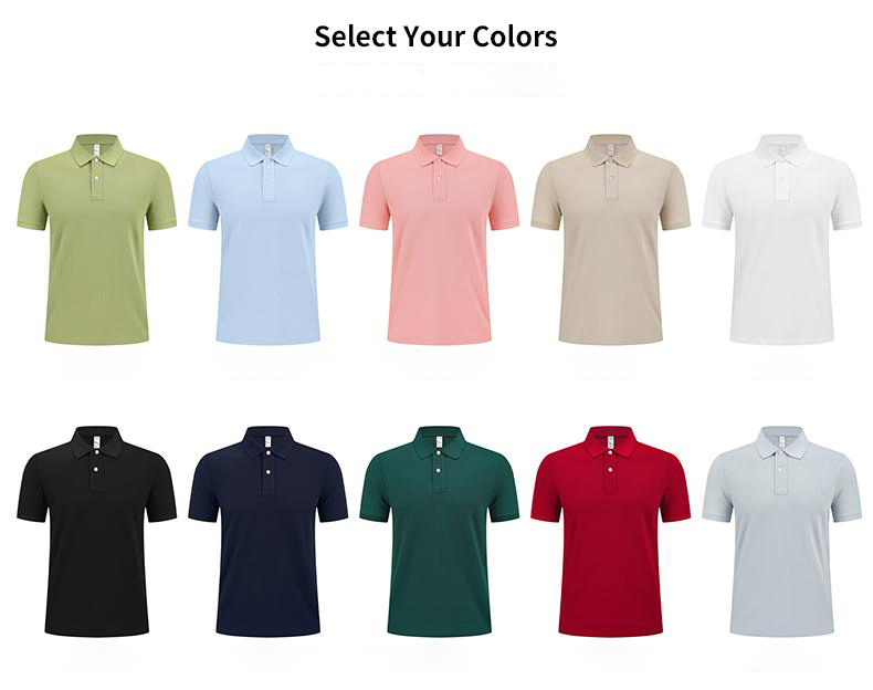 Atacado Personalizado Logo 205g Camisa Polo Masculina de Algodão de Alta Elasticidade para Negócios e Roupas Esportivas