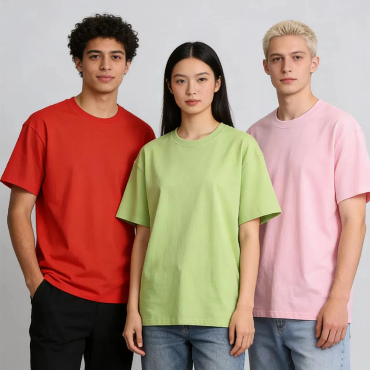 Camiseta Gráfica Personalizada de Marca 220g Camiseta de Algodão Lisa