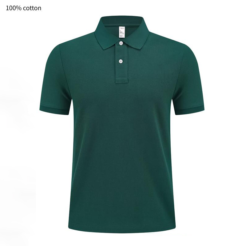 Atacado Personalizado Logo 205g Camisa Polo Masculina de Algodão de Alta Elasticidade para Negócios e Roupas Esportivas